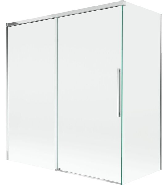 Mexen Rox parawan nawannowy 2-skrzydłowy rozsuwany 150 + 70 x 150 cm, transparent, chrom - 8C9-150-070-01-00