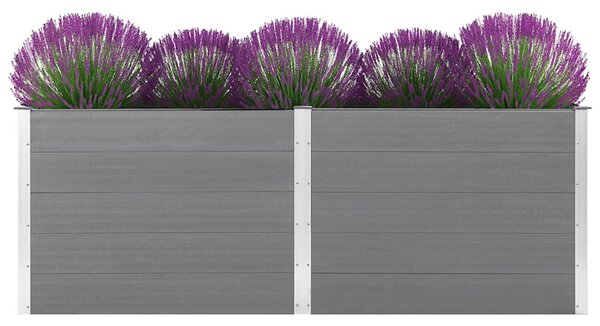 Podwyższona donica ogrodowa, 250 x 50 x 91 cm, WPC, szara