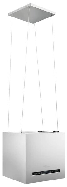 Wiszący okap nad wyspę, dotykowy, LCD, 37 cm, stal nierdzewna