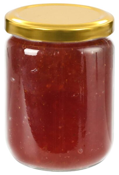 Szklane słoiki na dżem, złote pokrywki, 48 szt., 230 ml