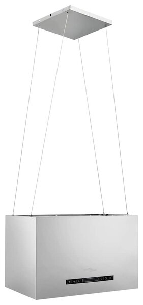 Wiszący okap nad wyspę, dotykowy, LCD, 55 cm, stal nierdzewna