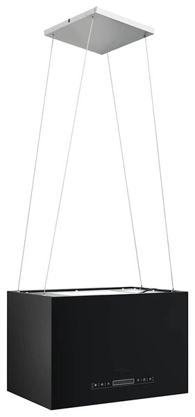 Wiszący okap nad wyspę, dotykowy LCD, 55 cm, stalowy