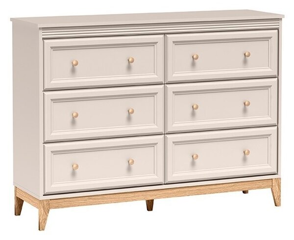 Komoda CUNEO 135,5 cm do Salonu Sypialni 6 Szuflad Kaszmir