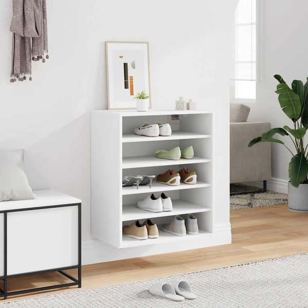 Szafka na buty, biała, 60x35x70 cm, materiał drewnopochodny
