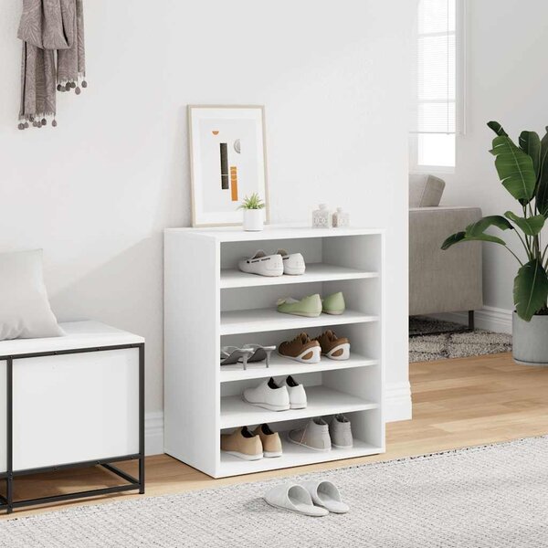 Szafka na buty, biała, 60x35x70 cm, materiał drewnopochodny