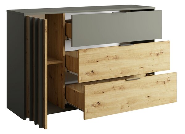 Komoda MERIDIAN 125 cm do Salonu Sypialni Szary