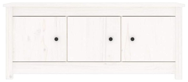 Szafka na buty, biała, 110x38x45,5 cm, lite drewno sosnowe