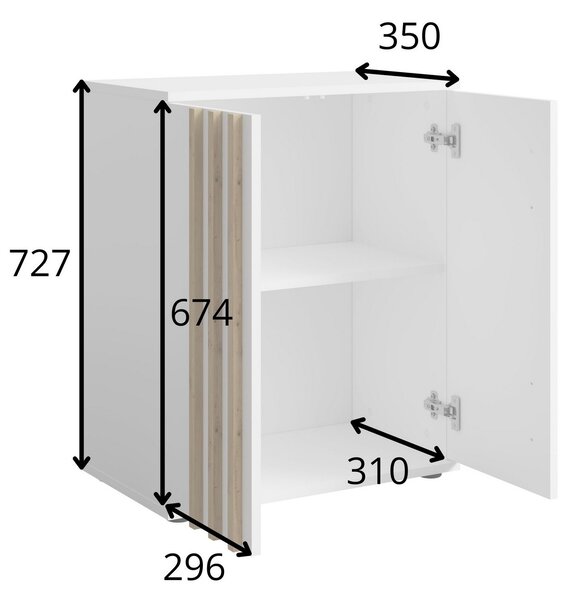Komoda TECTONIC 60 cm do Salonu Sypialni Biały