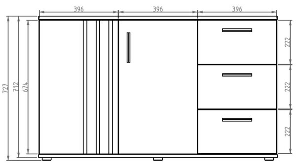 Komoda TECTONIC 119,8 cm do Salonu Sypialni Biały