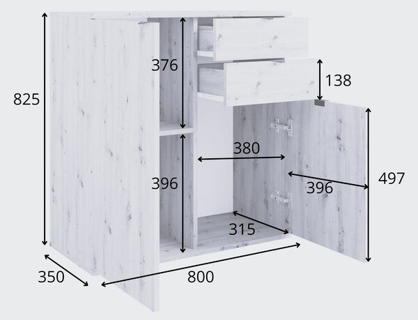 Komoda METRIX 80 cm do Salonu Sypialni Biały