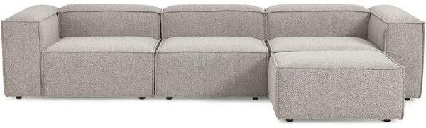 Sofa modułowa Bouclé z pufem Lennon (4-osobowa)