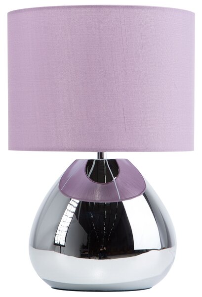 Lampa stołowa lampka nocna metalowa podstawa fioletowy klosz Ronava Beliani