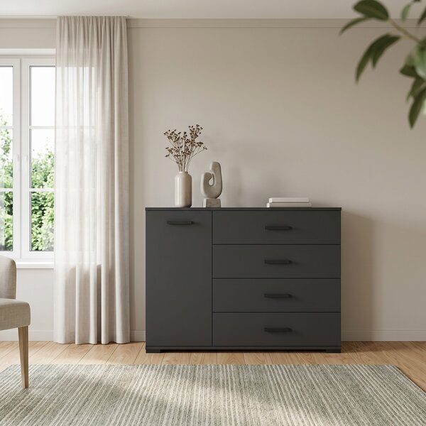 Komoda ALBANO 120 cm do Salonu Sypialni Czarny