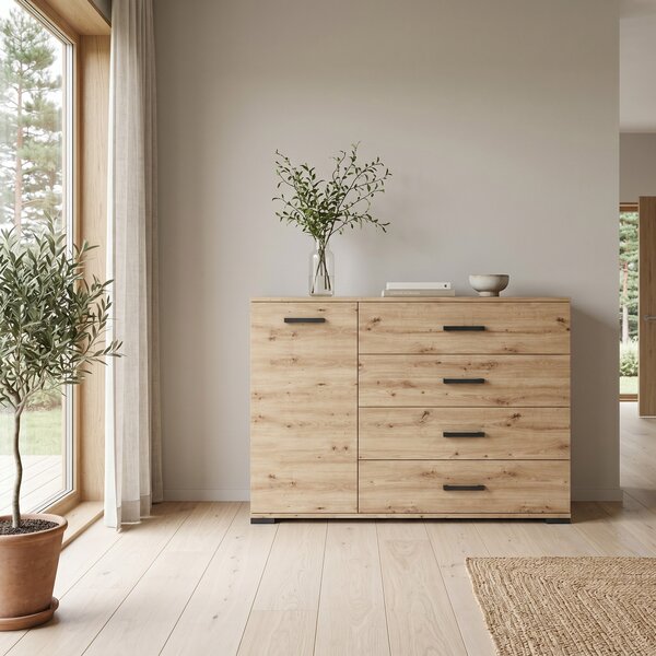 Komoda ALBANO 120 cm do Salonu Sypialni Dąb artisan