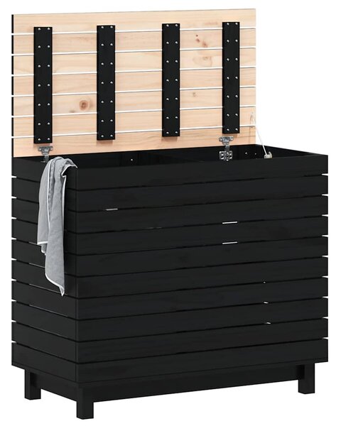 Kosz na pranie, 88,5x44x76 cm, lite drewno sosnowe