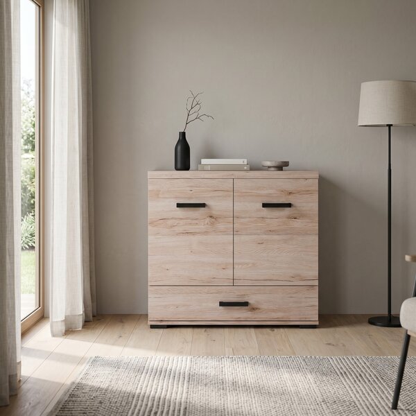 Komoda LIVORNO 90 cm do Salonu Sypialni z Szufladą Dąb