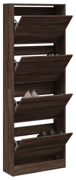 Szafka na buty, przydymiony dąb, 60x21x163,5 cm