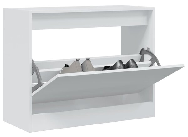 Szafka na buty, biała, 80x34x63 cm, materiał drewnopochodny