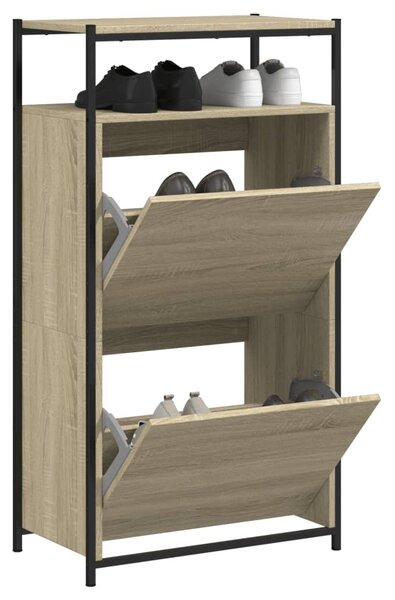 Szafka na buty, dąb sonoma, 60x34x112 cm