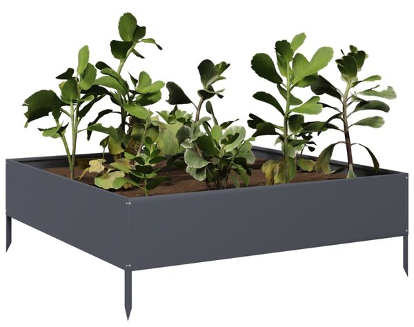 Podwyższona donica, antracytowa, 100x100x33,5 cm, stal