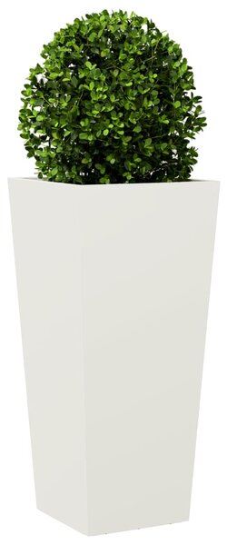Donica ogrodowa, biała, 35x35x75 cm, stalowa