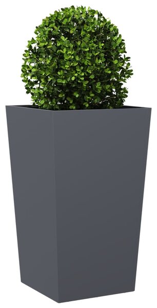 Donica ogrodowa, antracytowa, 45x45x75 cm, stalowa