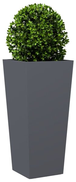 Donica ogrodowa, antracytowa, 35x35x75 cm, stalowa