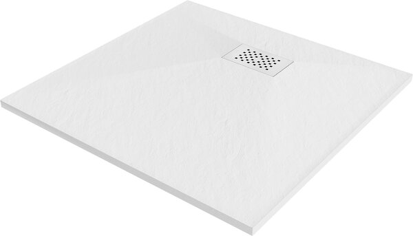 Mexen Hugo brodzik kwadratowy SMC 70 x 70 cm, biały, maskownica biała - 42107070-W