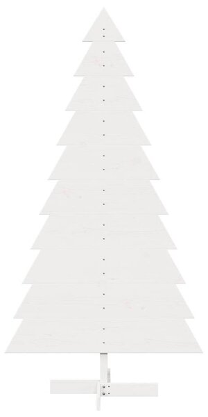 Drewniana choinka do udekorowania, biała, 180 cm, sosnowa