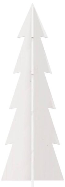 Drewniana choinka do udekorowania, biała, 112 cm, sosnowa