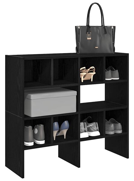 Stojaki na buty 2 szt., sztaplowany, czarny, 89,5x30x40 cm