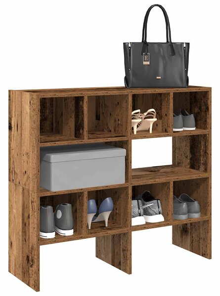 Stojaki na buty 2 szt., sztaplowany, stare drewno, 89,5x30x40cm