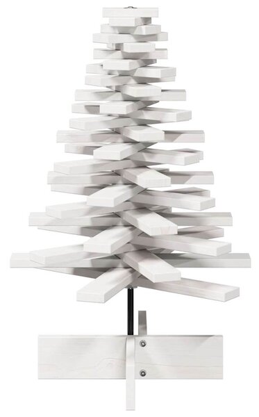 Drewniana choinka do udekorowania, biała, 80 cm, sosnowa
