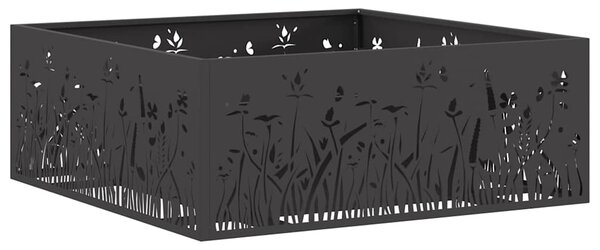 Kominek Czarny 80 x 80 x 30 cm Stal