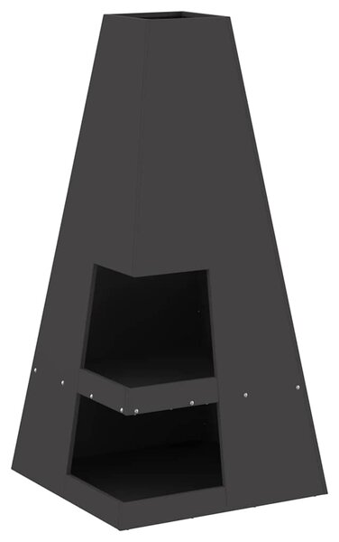 Kominek Czarny 50 x 50 x 100 cm Stal