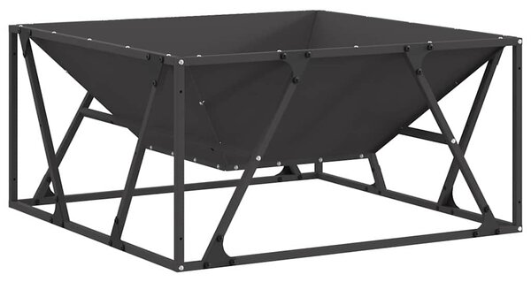 Kominek Czarny 80 x 80 x 40 cm Stal