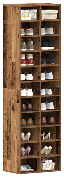 Szafka na buty Stare drewno 54x34x183 cm Drewno klejone