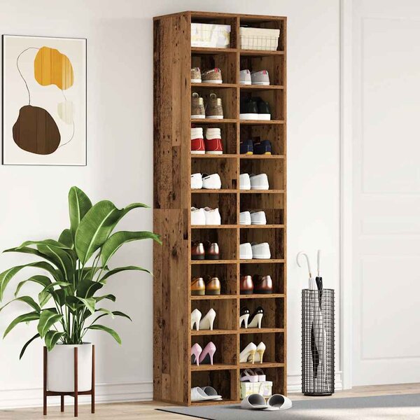 Szafka na buty Stare drewno 54x34x183 cm Drewno klejone