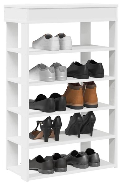 Stojak na buty, biała, 60x30x98 cm, materiał drewnopochodny