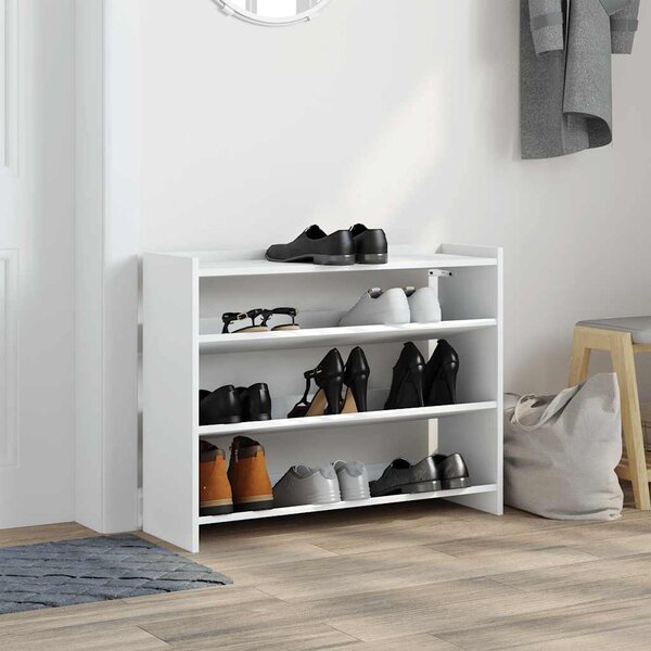 Półka na buty, biała, 80x25x62 cm, materiał drewnopochodny