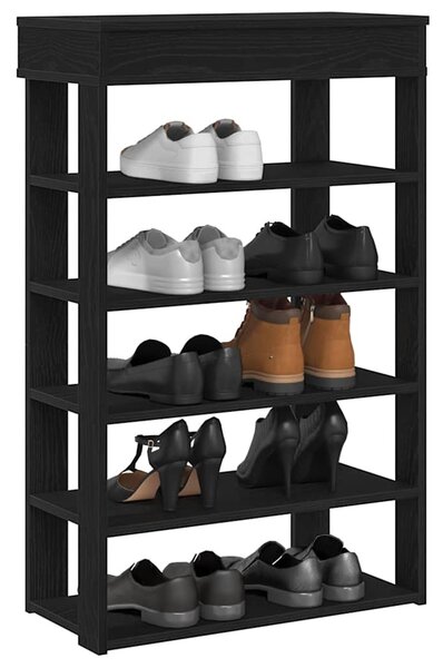 Stojak na buty, czarny, 60x30x98 cm, materiał drewnopochodny
