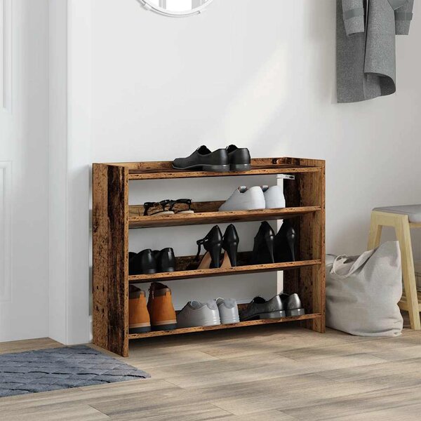 Stojak na buty, stare drewno, 80x25x62 cm