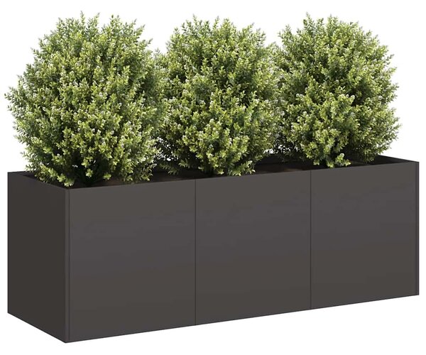Doniczka Czarna 120x40x40 cm Stal walcowana na zimno