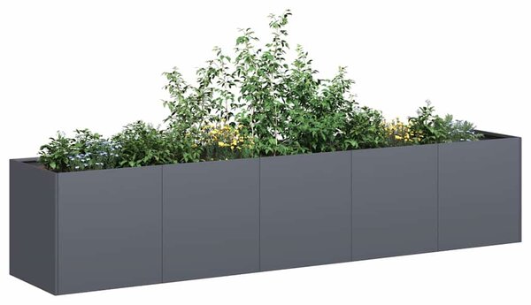 Doniczka Antracyt 200x40x40 cm Stal walcowana na zimno