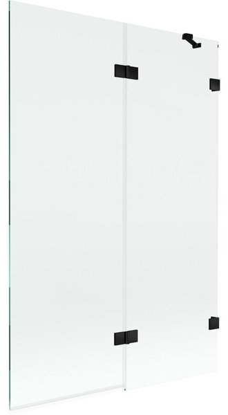 Mexen Lunar parawan nawannowy 2-skrzydłowy prawy 120 x 150 cm, transparent, czarny - 897-120-100-70-00-P