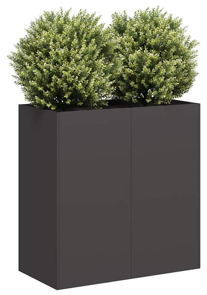 Doniczka Czarna 80x40x80 cm Stal walcowana na zimno