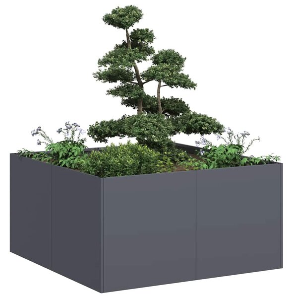 Doniczka Antracyt 80x80x40 cm Stal walcowana na zimno