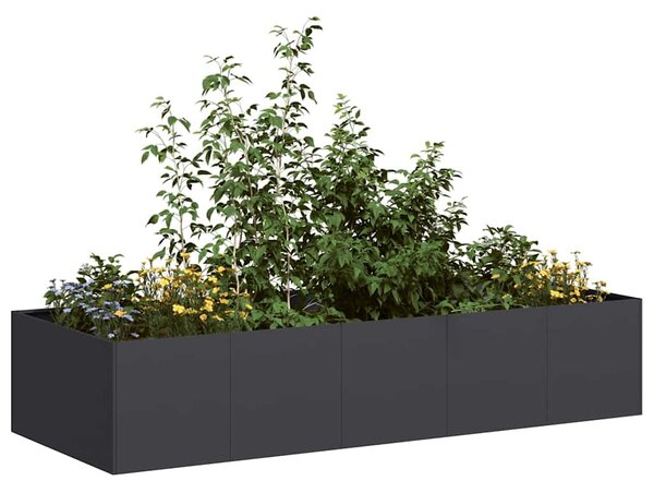 Doniczka Czarna 200x80x40 cm Stalowa