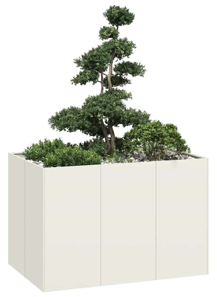 Doniczka Biała 120x80x80 cm Stal