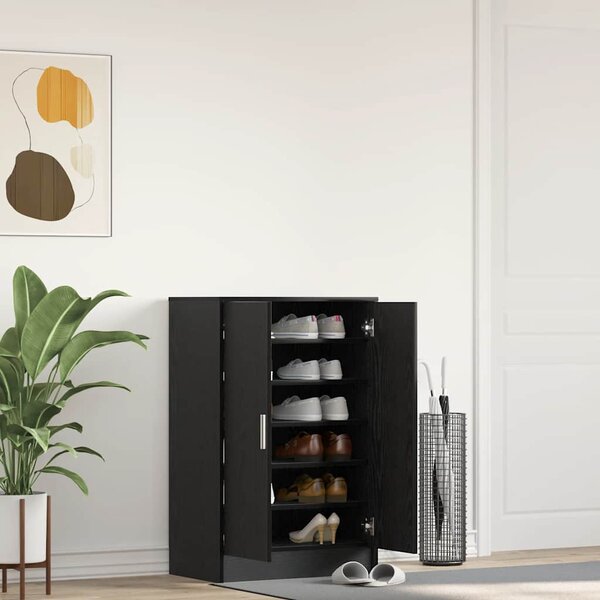 Szafka na buty, czarny dąb, 60x35x92 cm materiał drewnopochodny